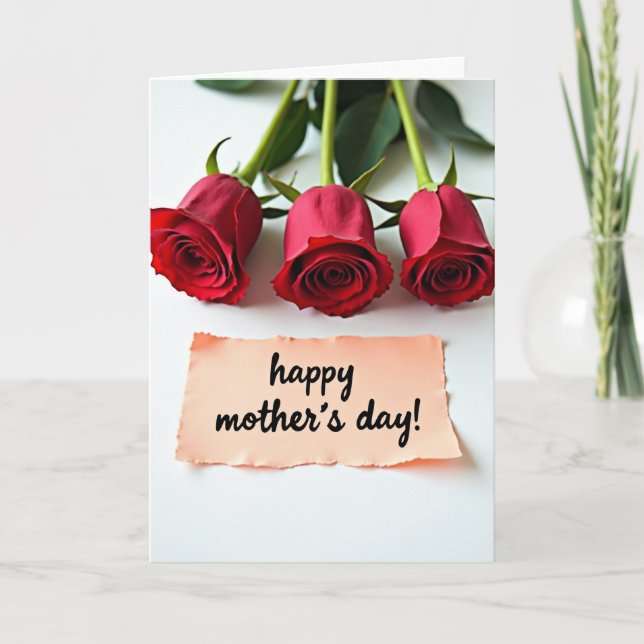 Crimson Rose Thank You Card (Front)