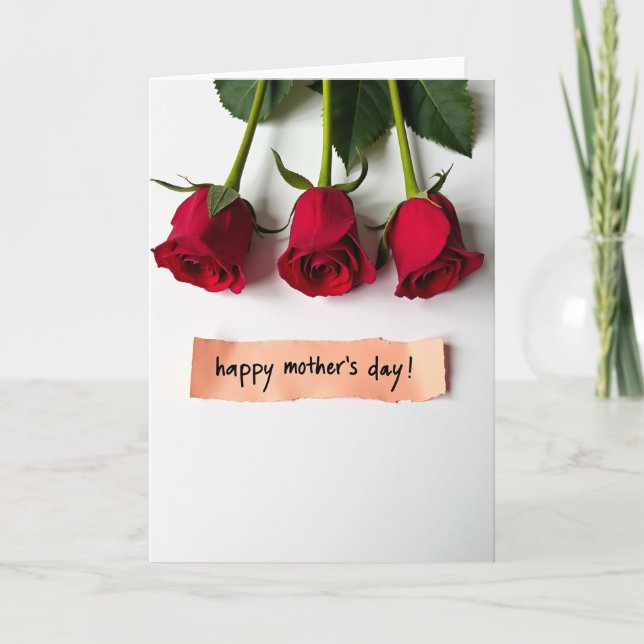 Crimson Roses Greeting Card (Front)