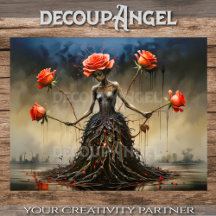 Crimson Roses Rising Decoupage