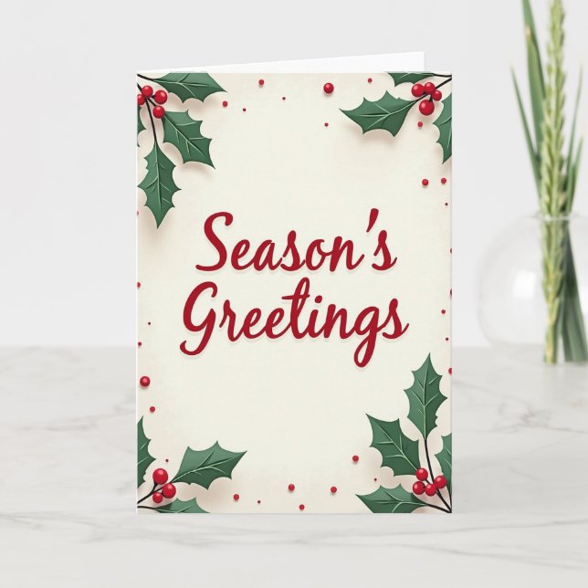 Crimson Script Christmas Card (Front)