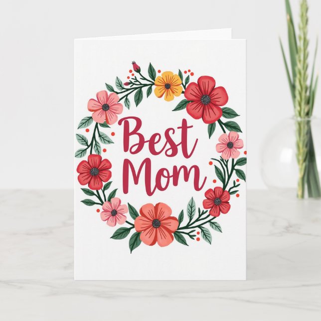 Crimson Script Mothers Card (Front)