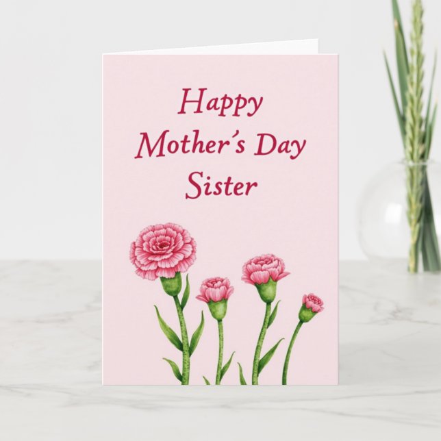 Crimson Script Mothers Sister Card (Front)