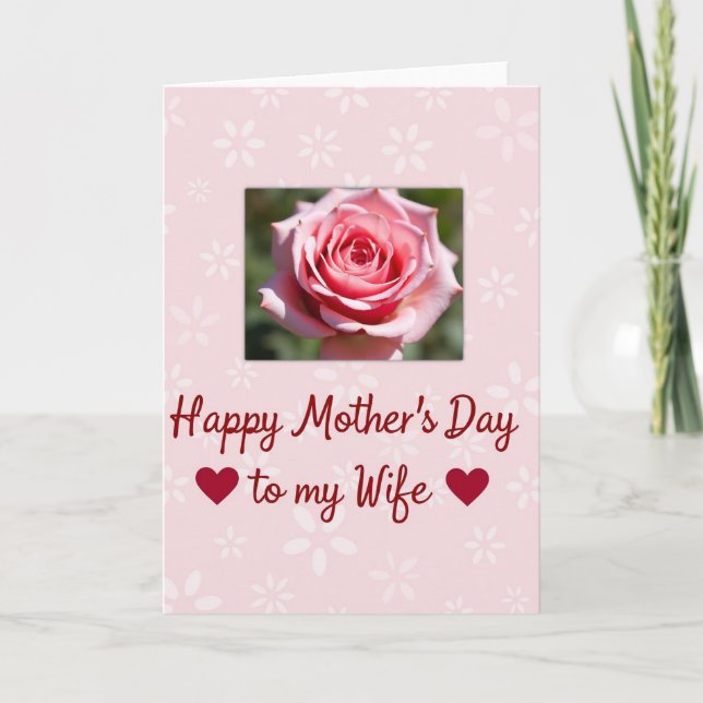Crimson Script Wife Mothers Day Card (Front)