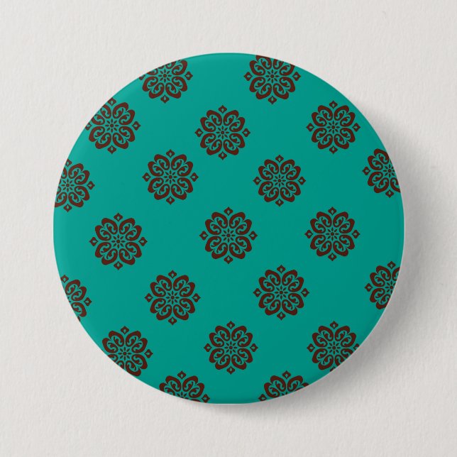 "Crimson Scrolls – Bold Elegance" Button (Front)