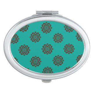 "Crimson Scrolls – Bold Elegance" Compact Mirror