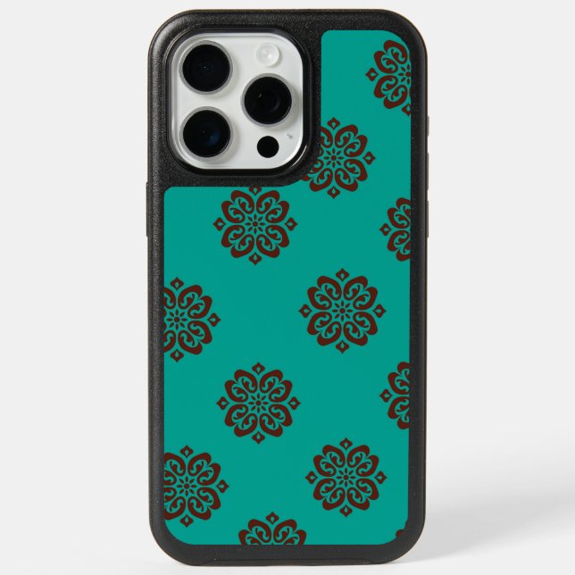 "Crimson Scrolls – Bold Elegance" iPhone 15 Pro Max Case (Back)