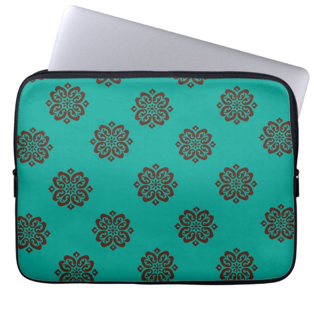 "Crimson Scrolls – Bold Elegance" Laptop Sleeve (Front)