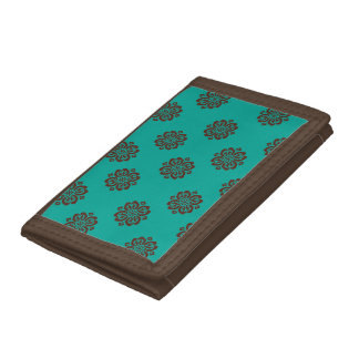 "Crimson Scrolls – Bold Elegance" Trifold Wallet