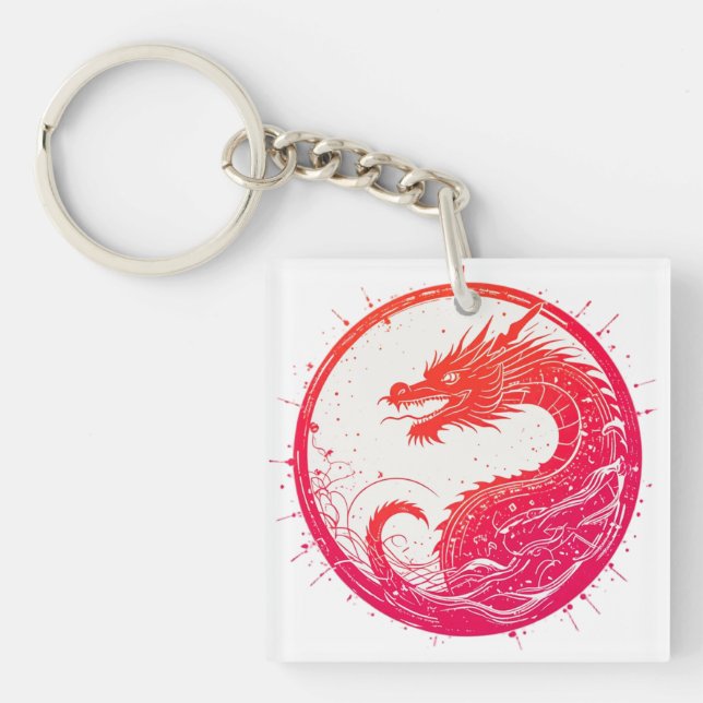 Crimson Serpent Emblem Keychain (Front)