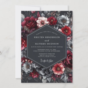 Crimson Shadow Nocturne Wedding Invitation