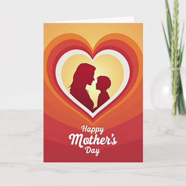 Crimson Silhouette Mothers Day Card (Front)
