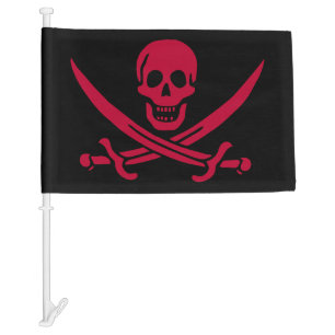 Crimson Skull & Swords Pirate flag of Calico Jack