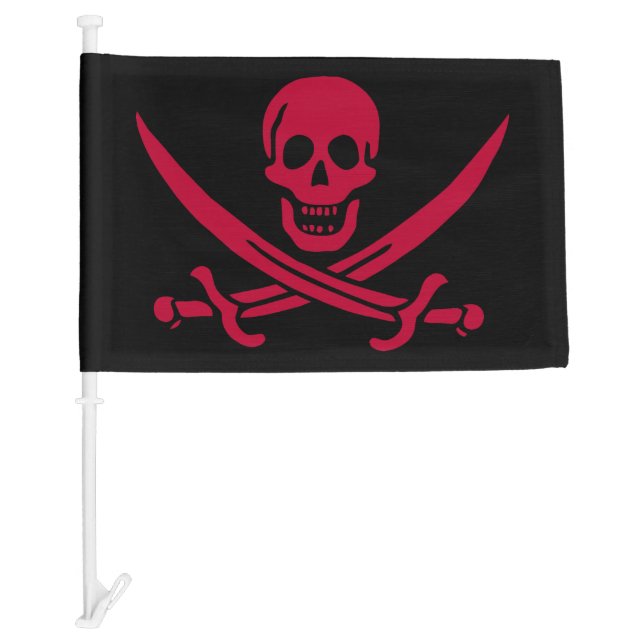 Crimson Skull & Swords Pirate flag of Calico Jack (Front)