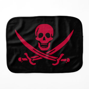 Crimson Skull & Swords Pirate flag of Calico Jack Baby Burp Cloth