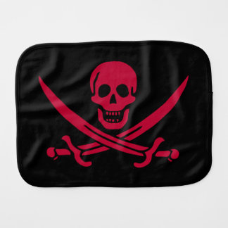 Crimson Skull & Swords Pirate flag of Calico Jack Baby Burp Cloth
