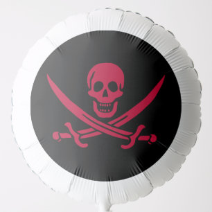 Crimson Skull & Swords Pirate flag of Calico Jack Balloon