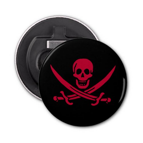 Crimson Skull  Swords Pirate flag of Calico Jack Bottle Opener