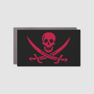 Crimson Skull & Swords Pirate flag of Calico Jack Car Magnet