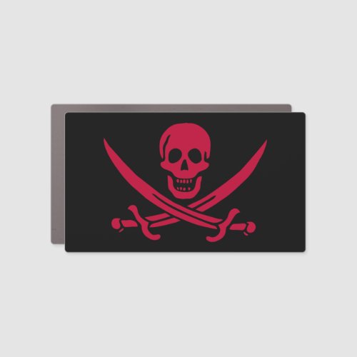 Crimson Skull  Swords Pirate flag of Calico Jack Car Magnet