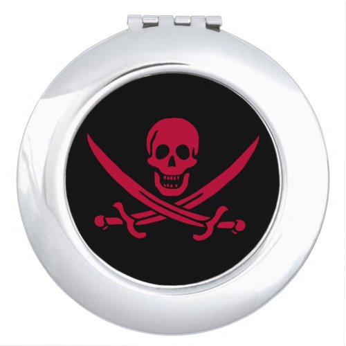 Crimson Skull  Swords Pirate flag of Calico Jack Compact Mirror