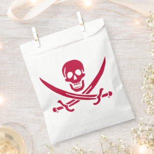Crimson Skull & Swords Pirate flag of Calico Jack Favor Bag