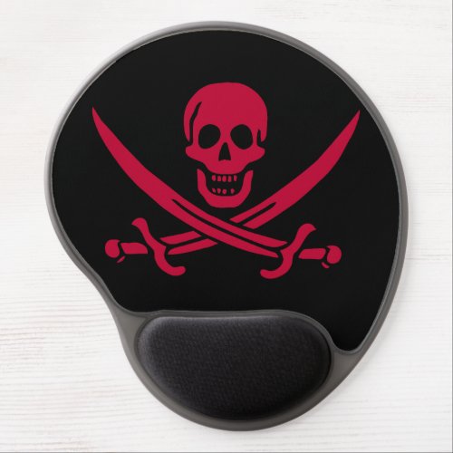Crimson Skull  Swords Pirate flag of Calico Jack Gel Mouse Pad