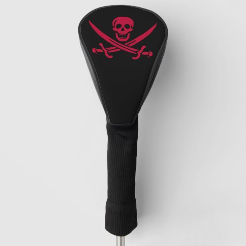 Crimson Skull  Swords Pirate flag of Calico Jack Golf Head Cover