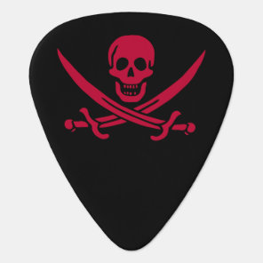 Crimson Skull & Swords Pirate flag of Calico Jack Guitar Pick