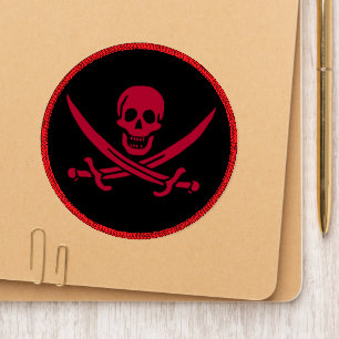 Crimson Skull & Swords Pirate flag of Calico Jack Patch