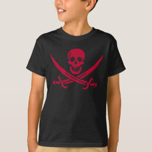 Crimson Skull & Swords Pirate flag of Calico Jack T-Shirt