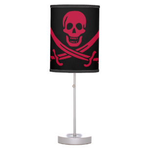 Crimson Skull & Swords Pirate flag of Calico Jack Table Lamp