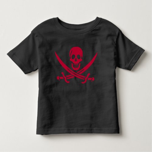 Crimson Skull  Swords Pirate flag of Calico Jack Toddler T_shirt