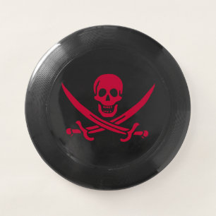 Crimson Skull & Swords Pirate flag of Calico Jack Wham-O Frisbee