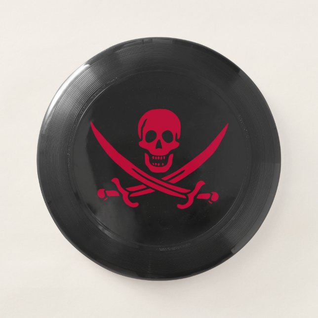 Crimson Skull & Swords Pirate flag of Calico Jack Wham-O Frisbee (Front)
