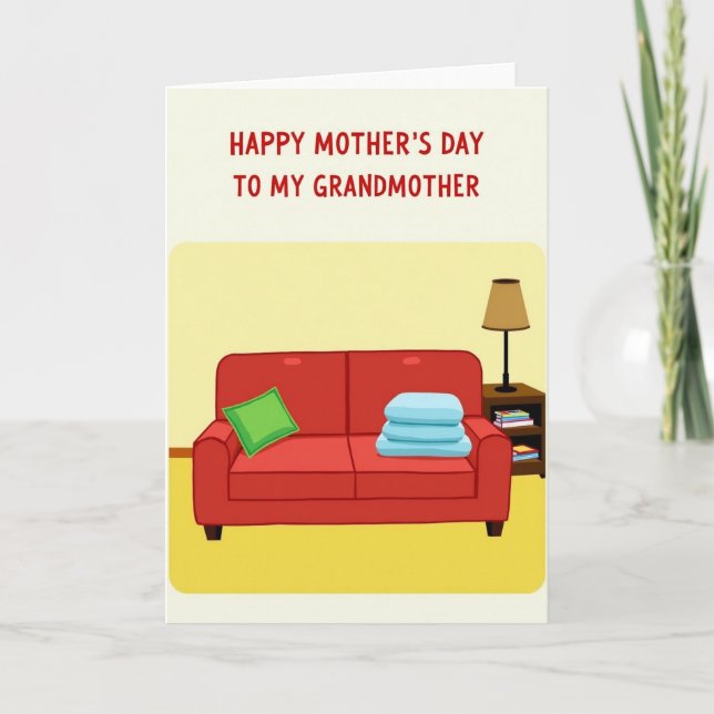 Crimson Sofa Mothers Day Card (Front)