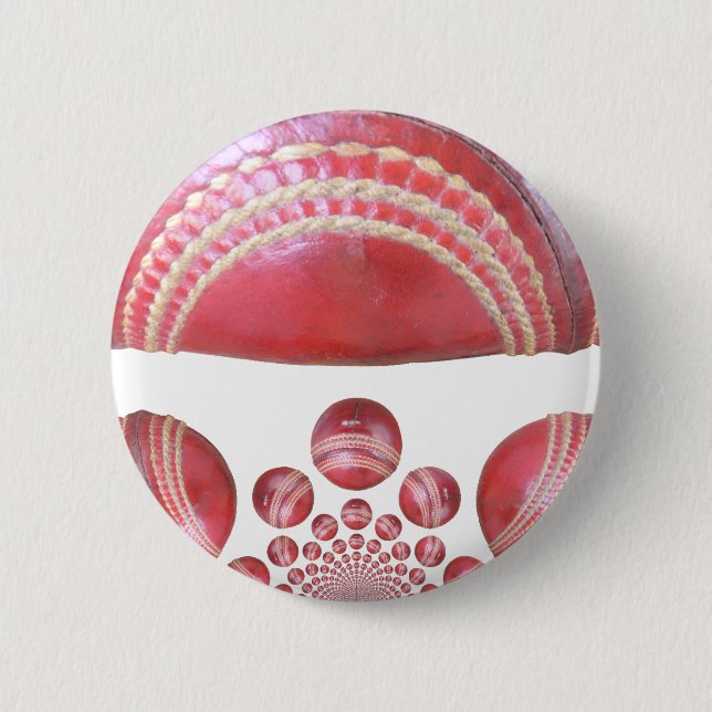 Crimson Spin – A Beautiful Red Cricket Ball Arti Button (Front)