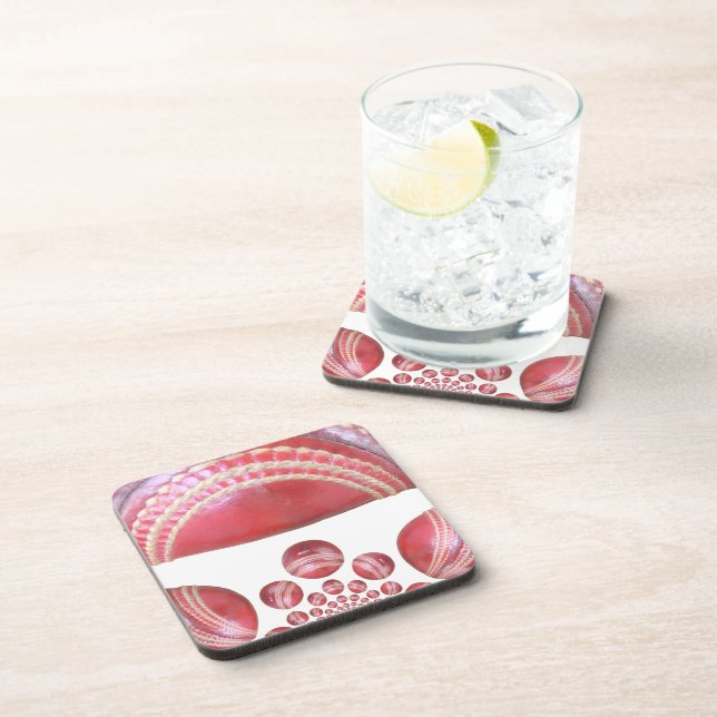 Crimson Spin – A Beautiful Red Cricket Ball Arti Coaster (Right Side)