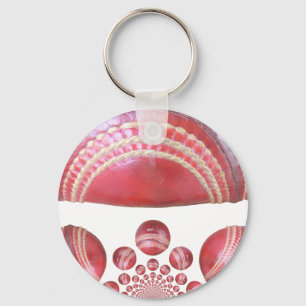 Crimson Spin – A Beautiful Red Cricket Ball Arti Keychain