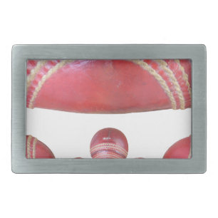 Crimson Spin – A Beautiful Red Cricket Ball Arti Rectangular Belt Buckle