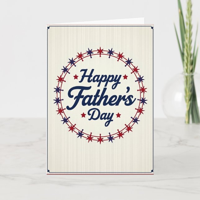 Crimson Star Fathers Day Card (Front)
