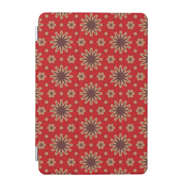 Crimson Starburst Bloom iPad Mini Cover (Front)