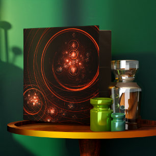 Crimson Starlight Orbits Abstract Cosmic Art 3 Ring Binder