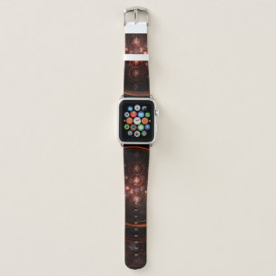 Crimson Starlight Orbits Abstract Cosmic Art Apple Watch Band