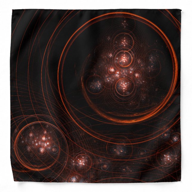 Crimson Starlight Orbits Abstract Cosmic Art Bandana (Front)
