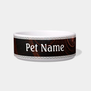 Crimson Starlight Orbits Abstract Cosmic Art Bowl