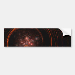 Crimson Starlight Orbits Abstract Cosmic Art Bumper Sticker