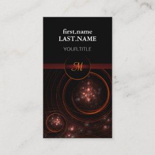 Crimson Starlight Orbits Abstract Cosmic Art Business Card