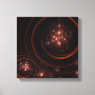 Crimson Starlight Orbits Abstract Cosmic Art Canvas Print