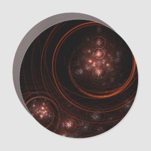 Crimson Starlight Orbits Abstract Cosmic Art Car Magnet