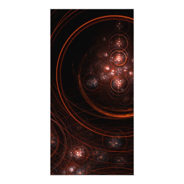 Crimson Starlight Orbits Abstract Cosmic Art Card (Front)